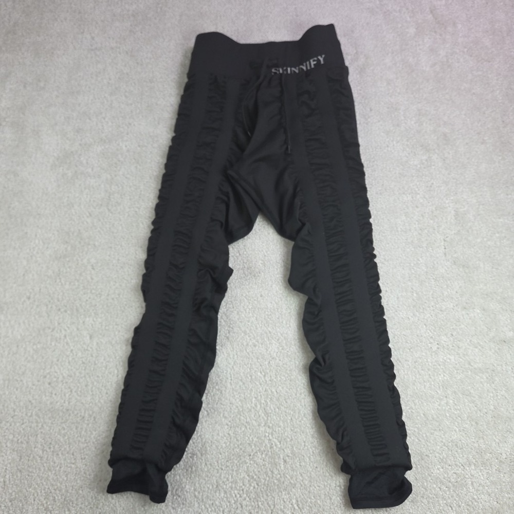 Skinnify Resistance Band Leggings Women's Size M Black Training Gym Athletic